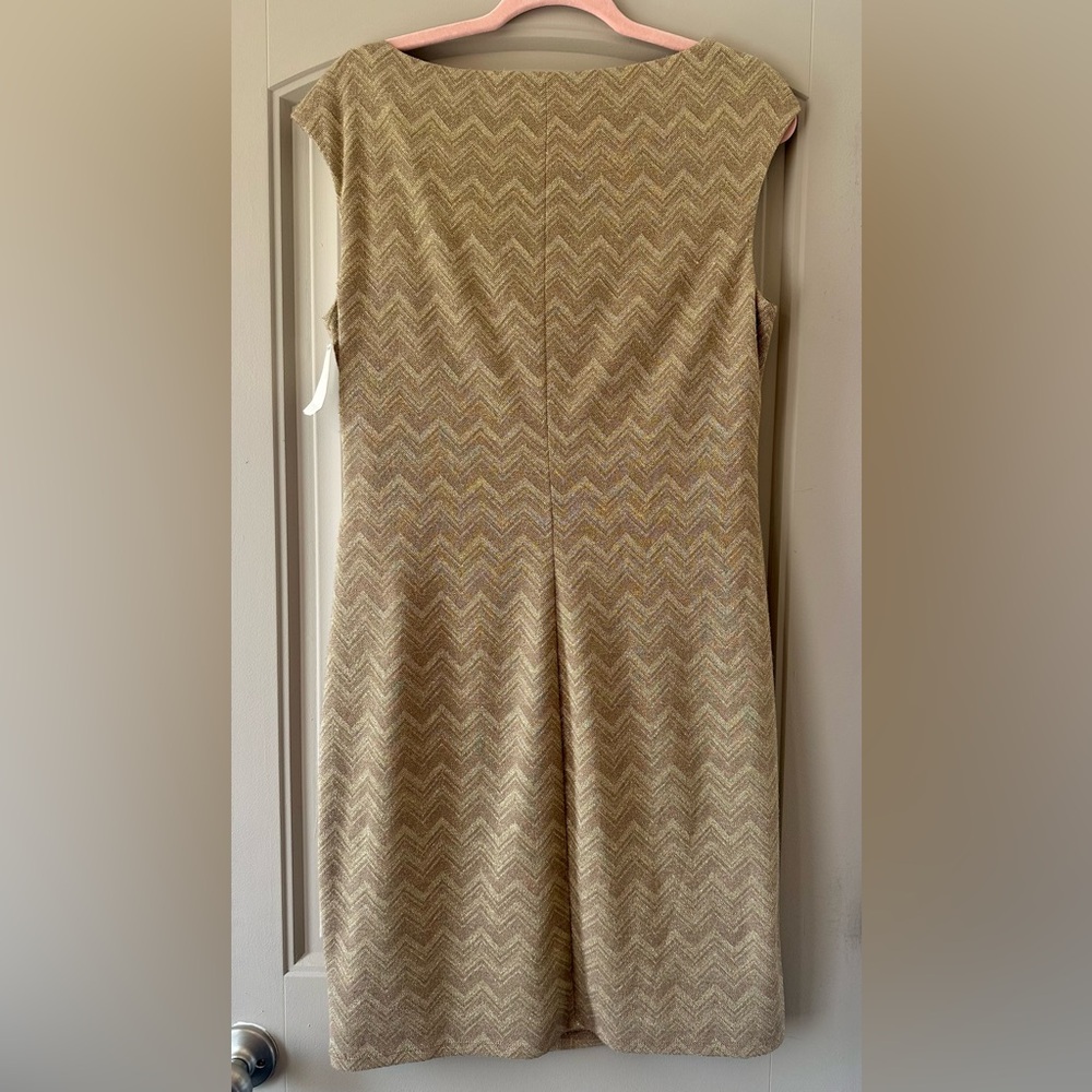Chaps Gold Ruched Cocktail Dress - Picture 2 of 2